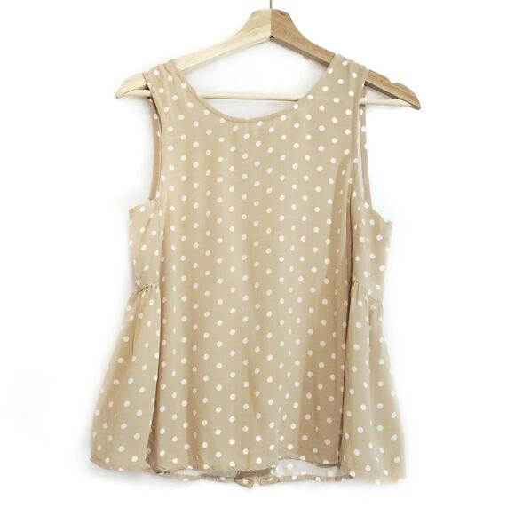 Elodie | Polka-dot Button Back Flowy Sleeveless Top - Picture 1 of 7